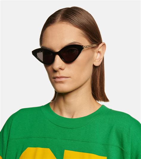 gucci brown cat eye sunglasses|gucci 55mm cat eye sunglasses.